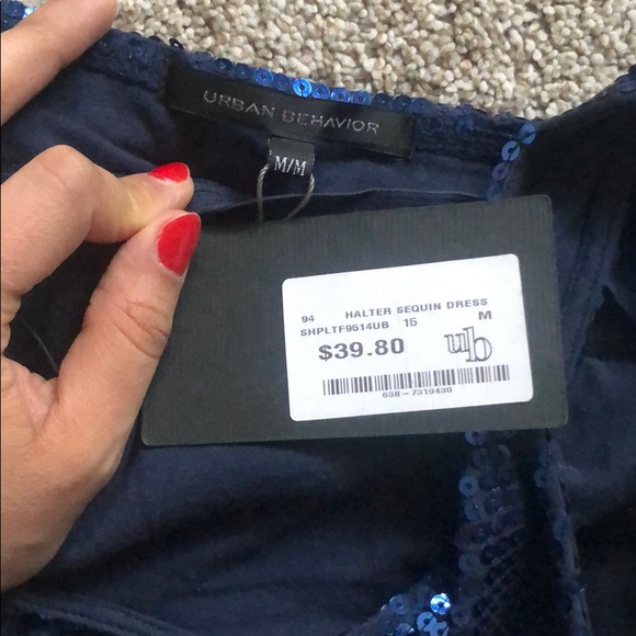 Halter Sequence Party Dress - Picture 3 of 3